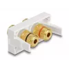 Delock Easy 45 modul Snap-in, 2 x Binding Post, farebný krúžok červený/čierny, biela RAL 9003 (81397)