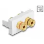 Delock Easy 45 modul Snap-in, 2 x Binding Post, farebný krúžok červený/čierny, biela RAL 9003 (81397)