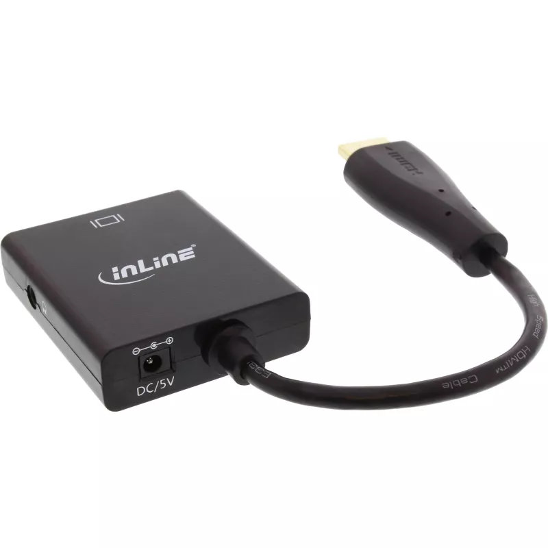 InLine konvertor HDMI na VGA so vstupom pre audio HDMI výstup VGA a stereo audio