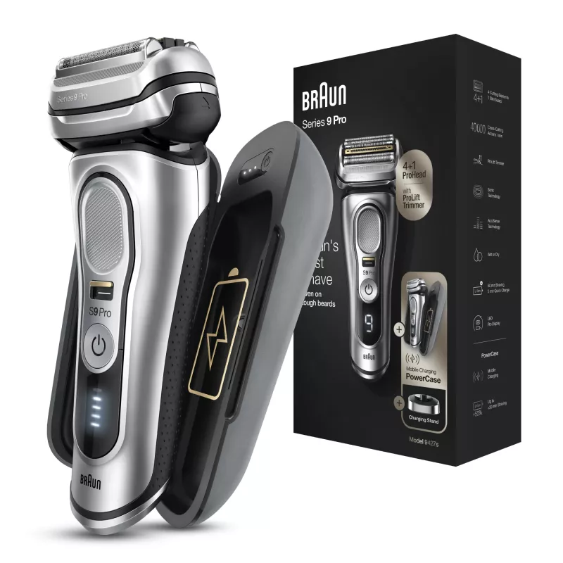 Braun Series 9 Pro 81744531 pánsky holiaci strojček fóliový holiaci strojček zastrihávač strieborná