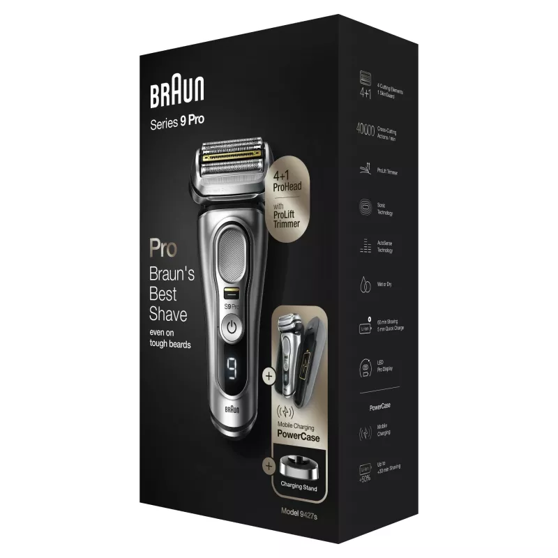Braun Series 9 Pro 81744531 pánsky holiaci strojček fóliový holiaci strojček zastrihávač strieborná