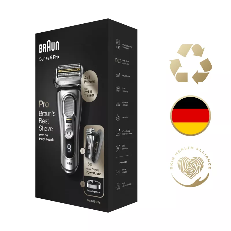 Braun Series 9 Pro 81744531 pánsky holiaci strojček fóliový holiaci strojček zastrihávač strieborná