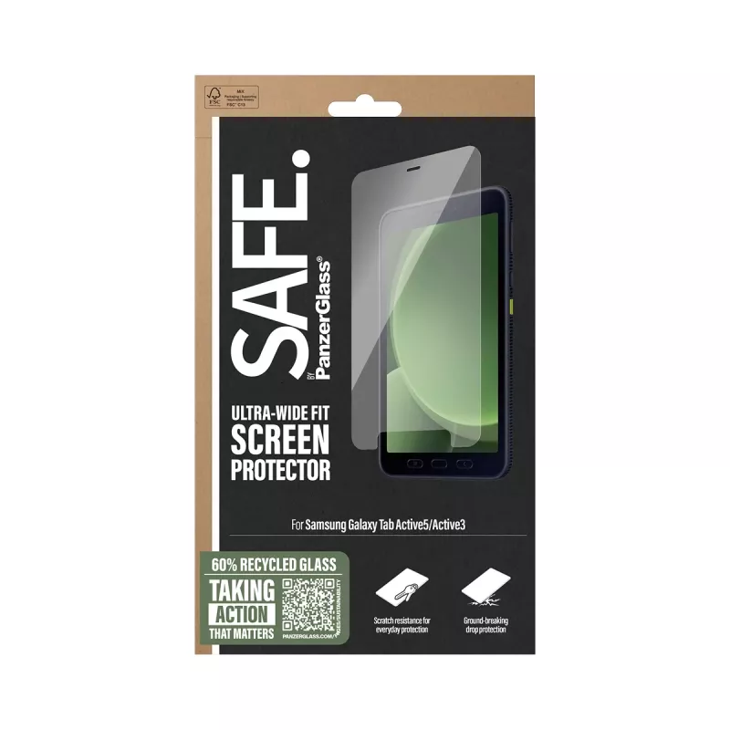 PanzerGlass SAFE. by ® ochranná fólia displeja Samsung Galaxy Tab Active5 | Active3 | Ultra-Wide Fit