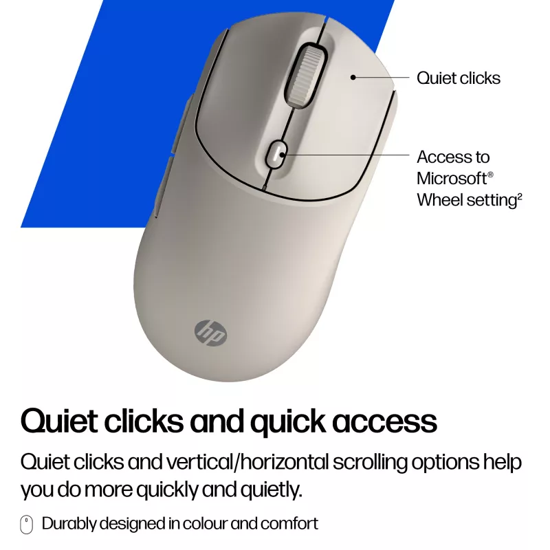 Bezdrôtová myš HP 400 Quiet čierna — pre pravákov aj ľavákov, RF & Bluetooth, 6000 DPI, 5 tlačidiel