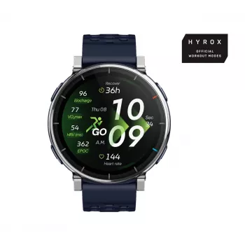 Smartwatch Amazfit W2558GL2N — 1,32 palca (3,35 cm) AMOLED 466×466 px, GPS, 365 mAh, silikónový remienok (modrá)