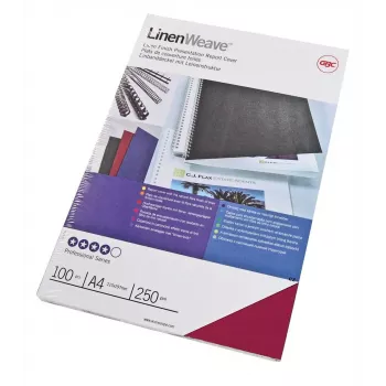 GBC LinenWeave Viazacie dosky 250 g/m² A4 červená (100), A4, červená, 250 g/m², 100 ks, Egypt