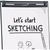 Mobilný flipchart s okrúhlou základňou Legamaster SKETCH EASY – oceľ, 5 koliesok, 720×600 mm