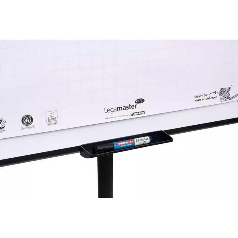 Mobilný flipchart s okrúhlou základňou Legamaster SKETCH EASY – oceľ, 5 koliesok, 720×600 mm
