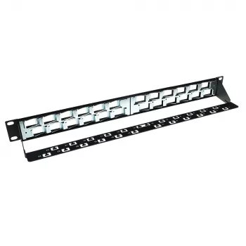 ACT 24-portový keystone jack 45-stupňový patch panel bez konektorov