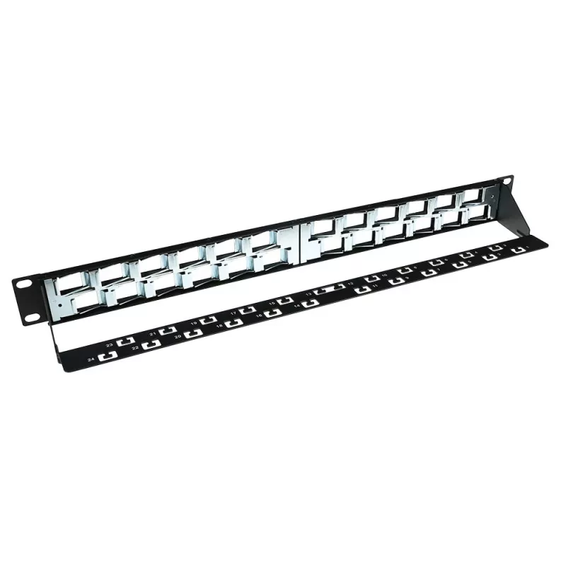 ACT 24-portový keystone jack 45-stupňový patch panel bez konektorov