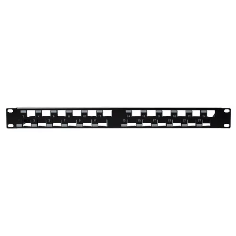 ACT 24-portový keystone jack 45-stupňový patch panel bez konektorov