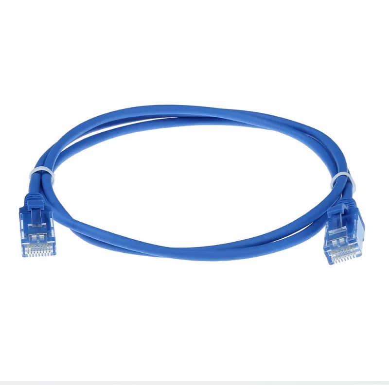 ACT modrý 7 metrov LSZH U/UTP CAT6 Datacenter Slimline patch kábel s RJ45 konektormi