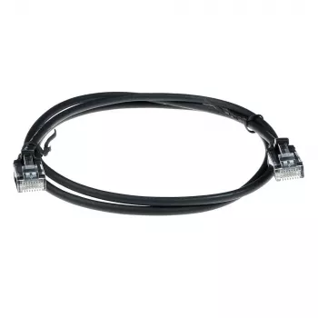 ACT čierny 10 metrov LSZH U/UTP CAT6 Datacenter Slimline patch kábel s ochranou proti zámku a RJ45 konektormi