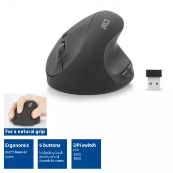 ACT bezdrôtová ergonomická myš 1600 DPI RF bezdrôtová