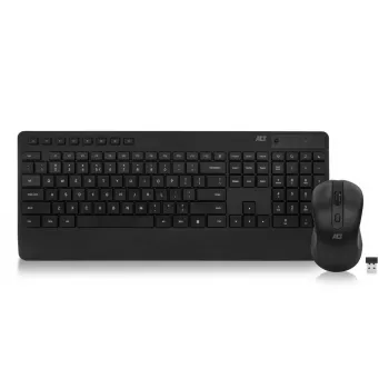 ACT bezdrôtová sada klávesnice a myši (Qwerty), tichý klik, ekologická, z recyklovaných materiálov