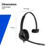 Káblový stereo headset HP Poly Mission 425 USB — Bulk, hmotnosť 132 g