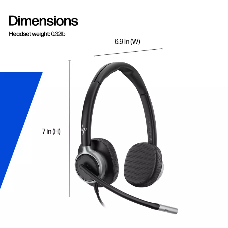 Káblový stereo USB headset HP Poly Mission 625 — okolo uší, 147 g, USB konektor (Bulk)