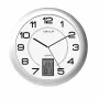 Nástenné/stolné hodiny Unilux 100340853 — kremenné, okrúhle kovové strieborné, Ø 31 cm, batéria AA/AAA
