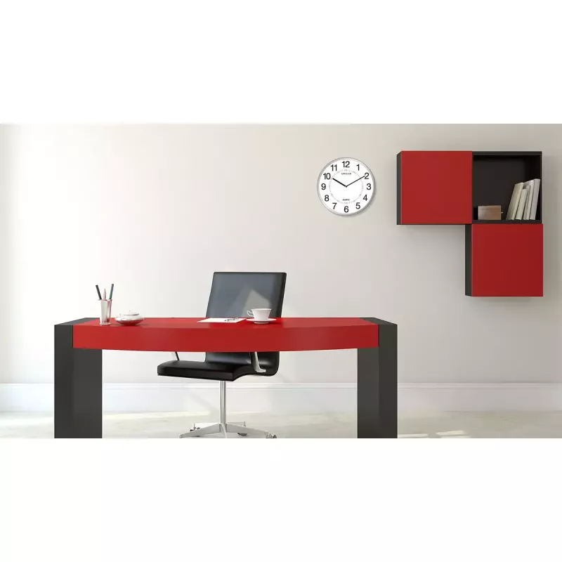Kremenné hodiny Unilux 400094280 okrúhle sivé nástenné/stolné hodiny