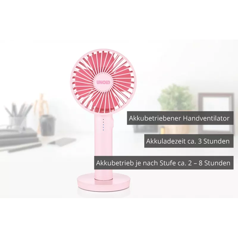 Unold Breezy II Pink 10 cm ručný ventilátor