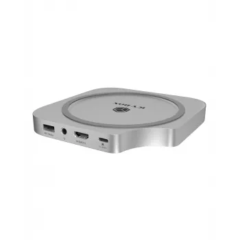 ICY BOX 7-in-1 USB Type-C dokovacia stanica s M.2 NVMe slotom, SSD, pamäťová karta, M.2, 4 TB, USB 3.2 Gen 2 (3.1 Gen 2) Type-C, strieborná, hliník