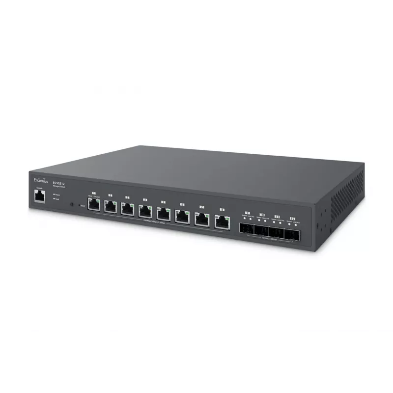EnGenius Cloud Managed Switch 8-portový 2.5GbE 4xSFP+ L2+ 13i, Managed, L2+, 2.5G Ethernet (100/1000/2500), plný duplex, montáž do racku