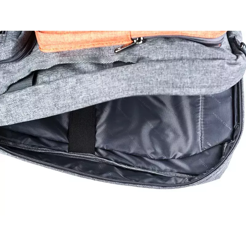 Taška cez rameno MODECOM RENO pre 15,6 palcov (39,6 cm) notebooky, nylon, sivá/oranžová