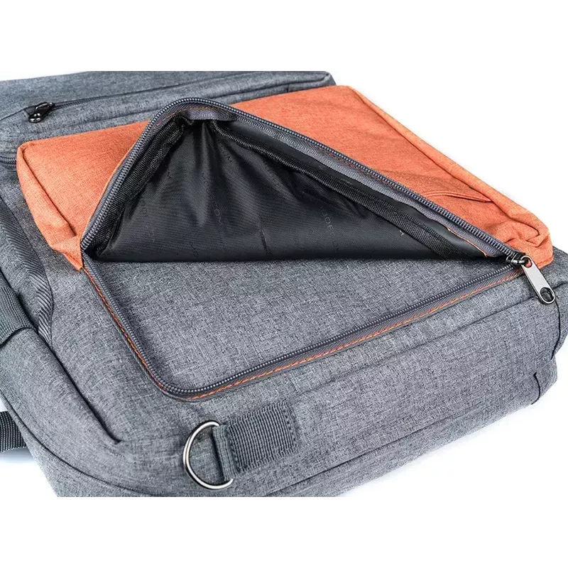 Taška cez rameno MODECOM RENO pre 15,6 palcov (39,6 cm) notebooky, nylon, sivá/oranžová
