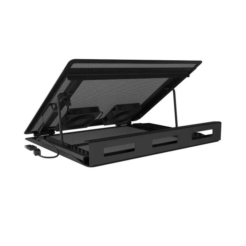 Chladič na notebook NATEC Tern 2 Plus — 2 ventilátory, pre notebooky do 17,3 palcov, čierny