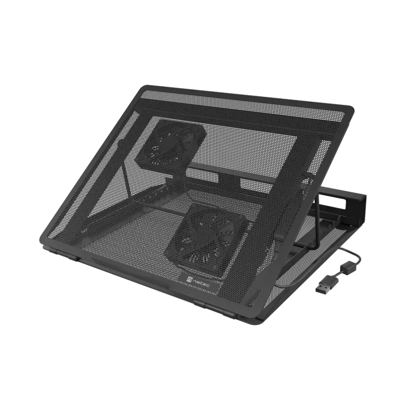 Chladič na notebook NATEC Tern 2 Plus — 2 ventilátory, pre notebooky do 17,3 palcov, čierny