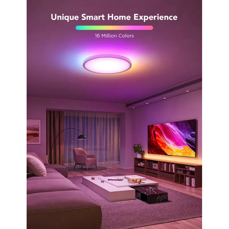 Smart stropné svietidlo Govee 30 cm RGBWW + RGBIC Wi‑Fi/Bluetooth 28 W, biela, Ø300×30 mm