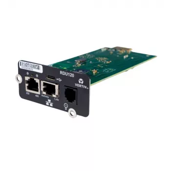 Vertiv Liebert IntelliSlot RDU120 - sieťová karta, adaptér vzdialeného monitorovania, RS-485, USB port, UL2900-1-kybernetická bezpečnosť certifikovaná, 1 Gb Ethernet (RDU120)