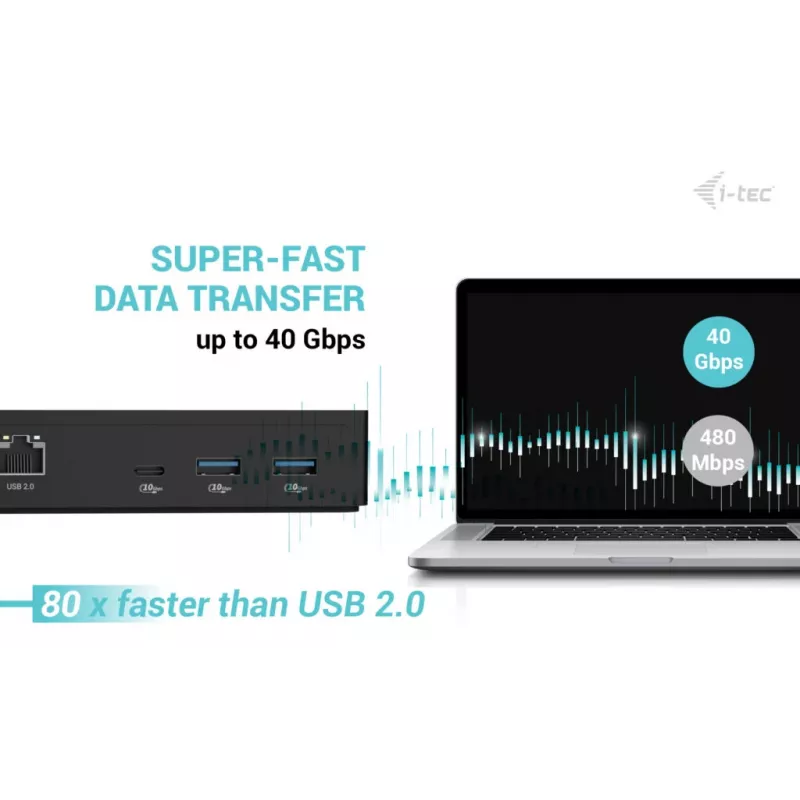 i-tec Thunderbolt 4 Intelligent Dual Display dokovacia stanica + Power Delivery 90 W