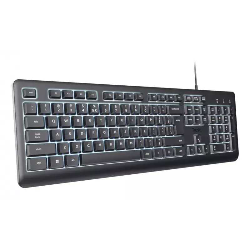 Trust Primo podsvietená klávesnica Home/Office USB QWERTY US English čierna