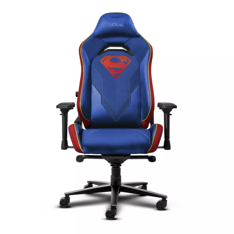 Herná stolička TRUST RUYA PRO GXT721SM Superman — ergonomický dizajn, výškovo nastaviteľná