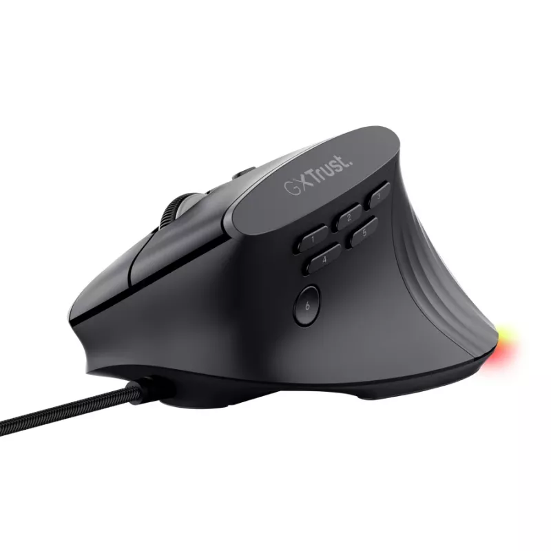 Herná myš TRUST GXT 145 Rexxa pre pravákov USB Type-A 12800 DPI, káblová, RGB koliesko, čierna