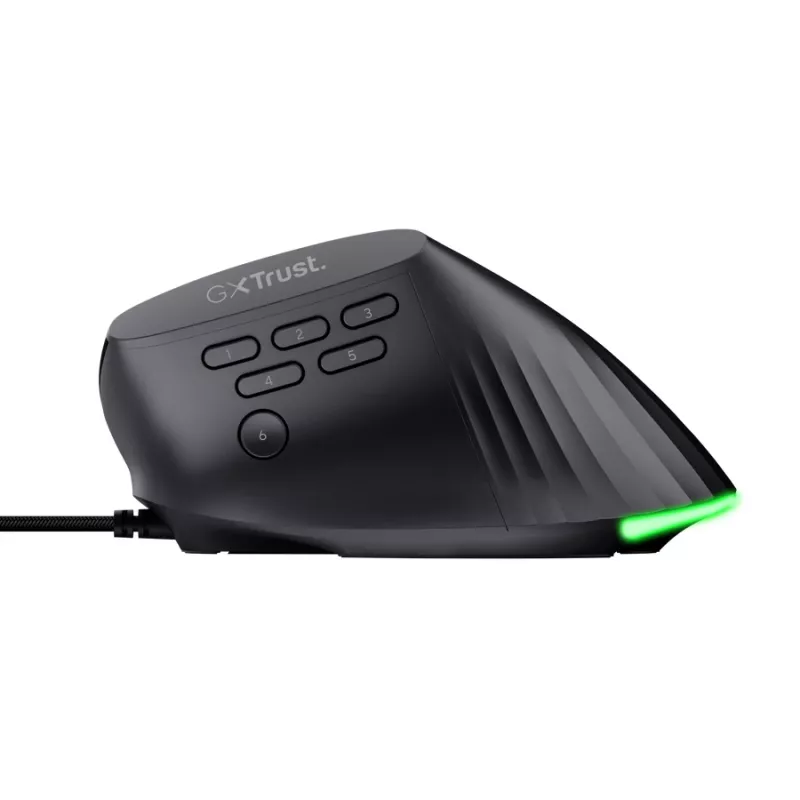 Herná myš TRUST GXT 145 Rexxa pre pravákov USB Type-A 12800 DPI, káblová, RGB koliesko, čierna