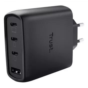 TRUST Maxo 65W AC rýchlonabíjačka do interiéru, 3× USB-C, max. 20V, 2m kábel, čierna
