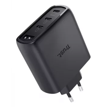 TRUST Maxo 65W AC rýchlonabíjačka do interiéru, 3× USB-C, max. 20V, 2m kábel, čierna