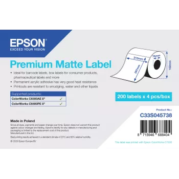 Samolepiaca etiketa do tlačiarne Epson C33S045738 76 mm x 127 mm