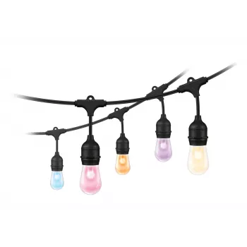 WiZ String Lights, inteligentná svetelná reťaz, Wi-Fi/Bluetooth, čierna, Wi-Fi 4 (802.11n), 802.11b, 802.11g, LED, plast