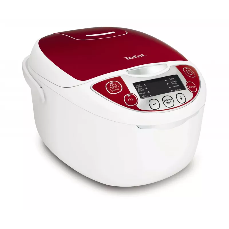Tefal Multicook Pro 12 programov, 1,8 L, 750 W, červená, biela, keramika, LCD, 24 h