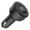 Auto nabíjačka Gembird TA-UC-AC2PD30LCD-CAR-01, USB-C, 30 W, 12–24 V, čierna