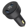 Auto nabíjačka Gembird TA-UC-AC2PD30LCD-CAR-01, USB-C, 30 W, 12–24 V, čierna