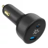 Auto nabíjačka Gembird TA-UC-AC2PD30LCD-CAR-01, USB-C, 30 W, 12–24 V, čierna