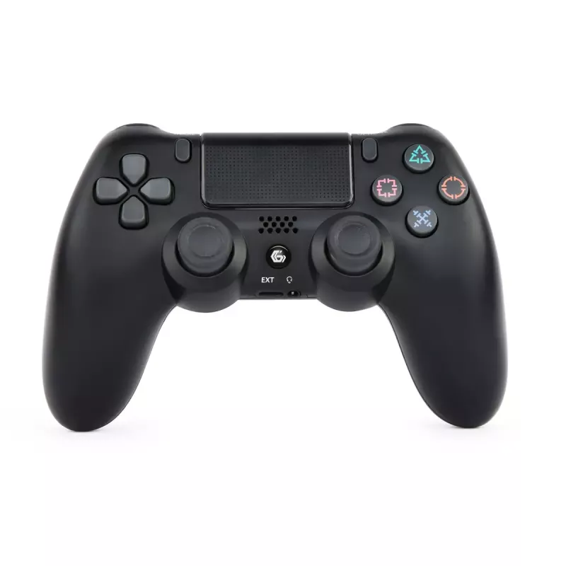Gamepad GEMBIRD JPD-PS4BT-02 čierny – Bluetooth, RF, USB, Li-Ion batéria, PS4