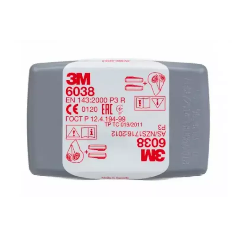 3M 6038 P3R časticový filter s aktívnym uhlím, balenie 2 ks