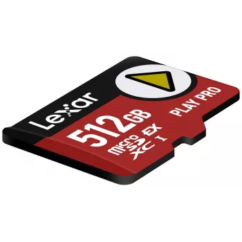 MicroSDXC flash pamäť Lexar PLAY PRO 512 GB UHS-I U3 — 900 MB/s čítanie, 600 MB/s zápis