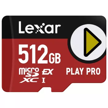 MicroSDXC flash pamäť Lexar PLAY PRO 512 GB UHS-I U3 — 900 MB/s čítanie, 600 MB/s zápis