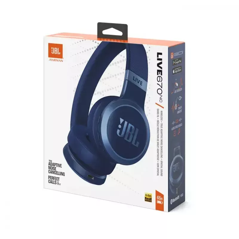 JBL Live 670NC headset bezdrôtový slúchadlá cez hlavu hovory/hudba Bluetooth modrá